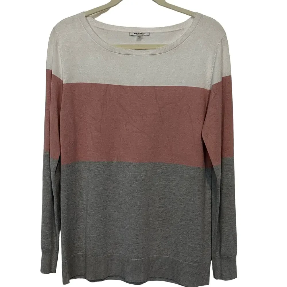 Vila Milano women's basic T-shirt in size Large color block - Picture 2 of 7